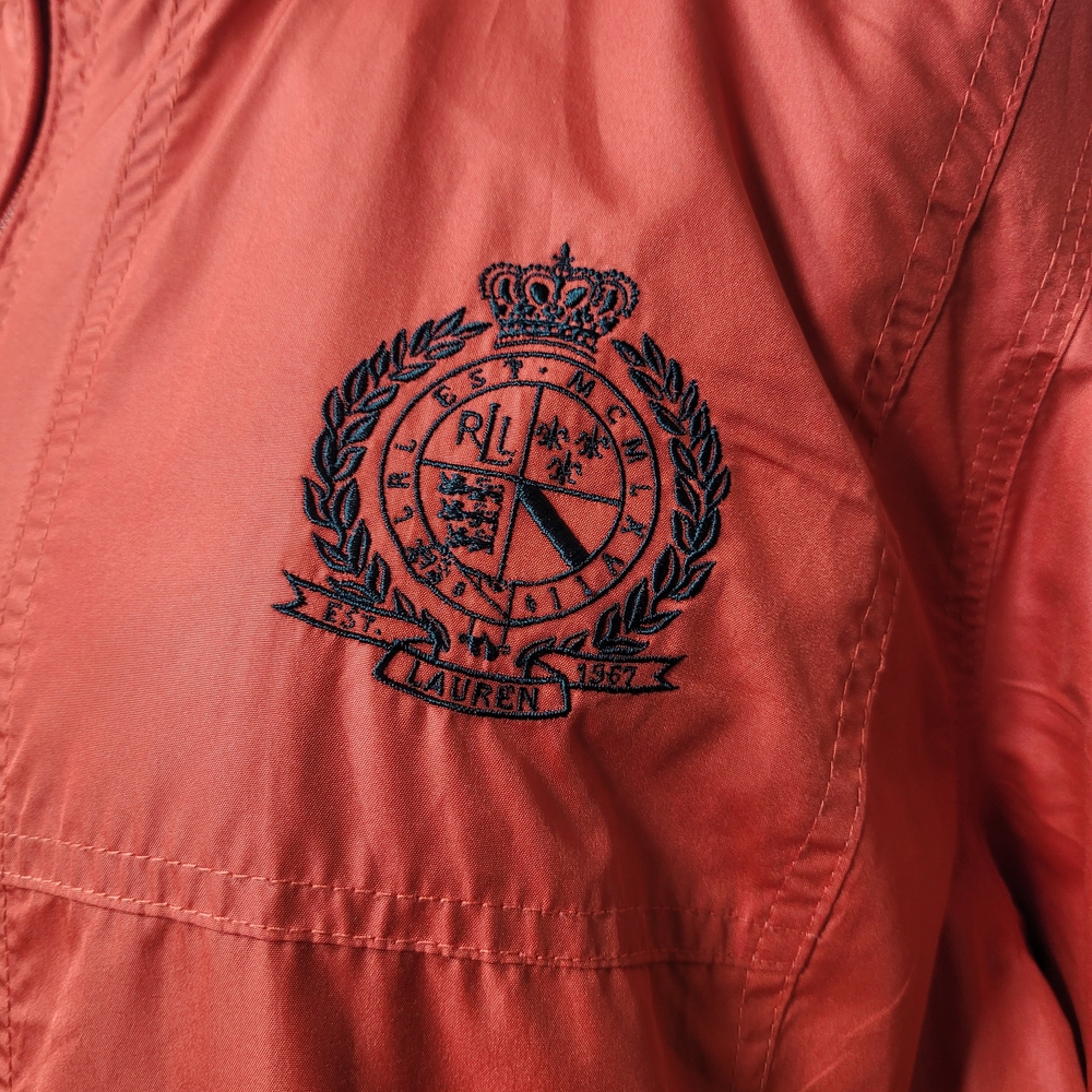 Lauren Ralph Lauren Active Red Utility Windbreaker Long Sleeve Jacket Size XL - Picture 5 of 9